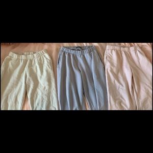 Brandy Melville sweatpants $40 each - pink, blue, beige
